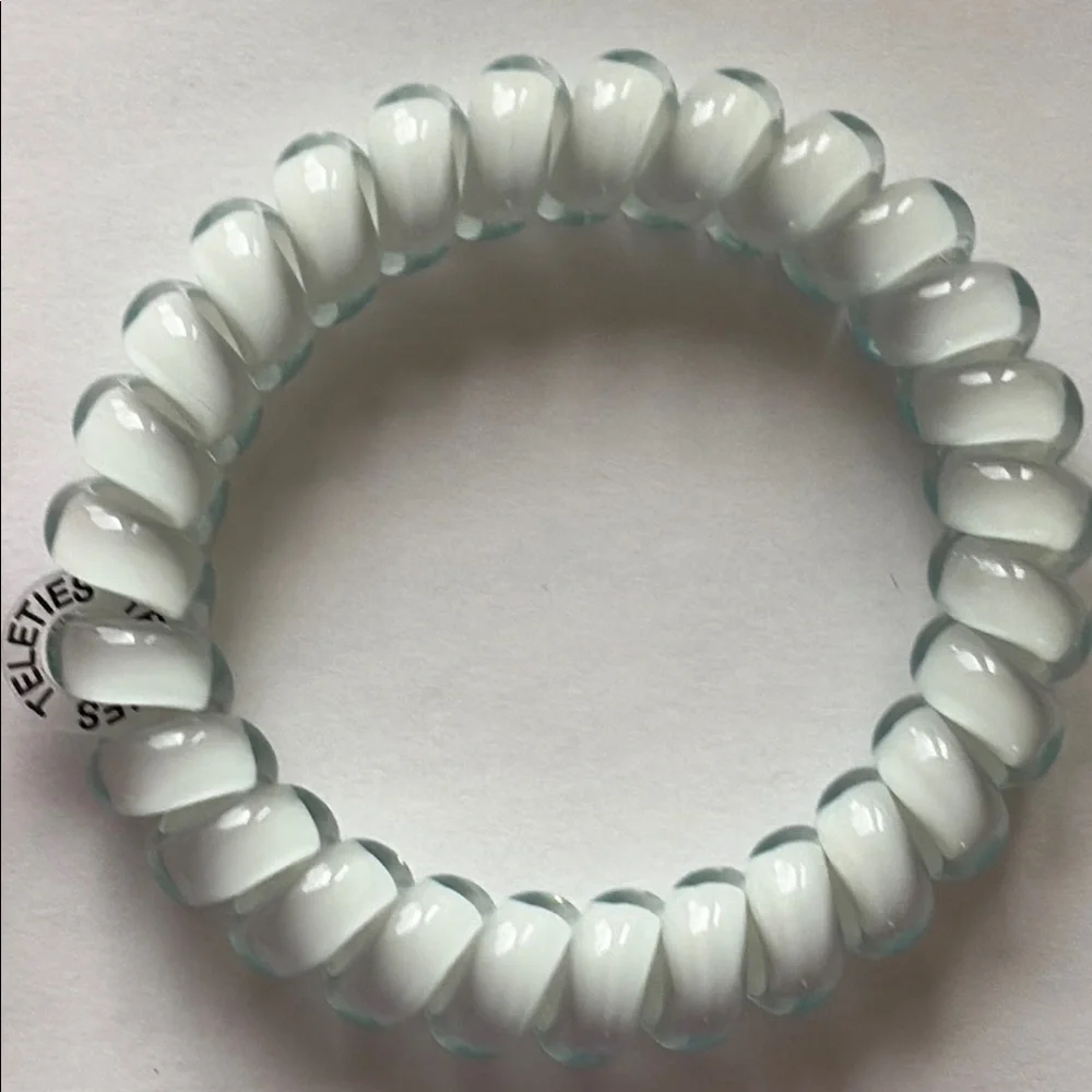 Teleties Pink and White Spiral Hair Ties